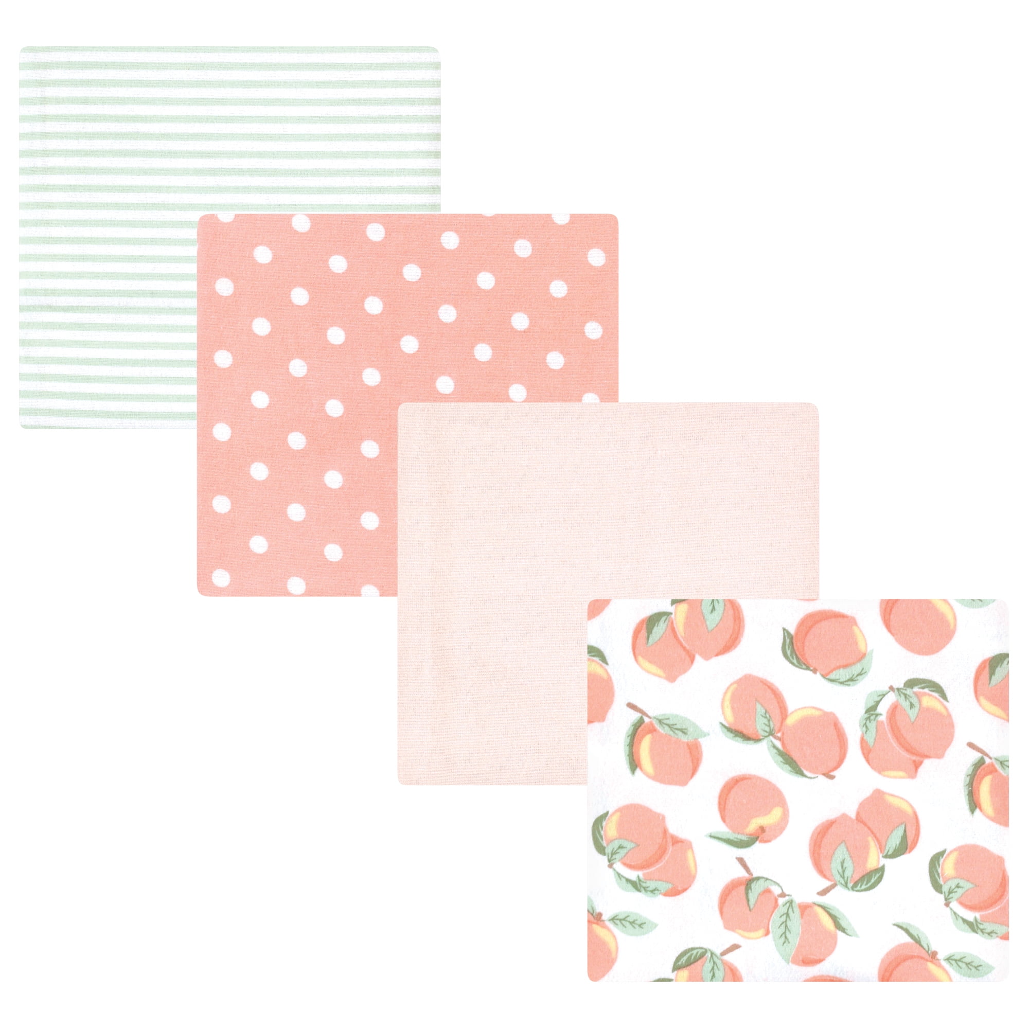 Hudson Baby Unisex Baby Cotton Poly Flannel Receiving Blankets, Sweet Peach, One Size