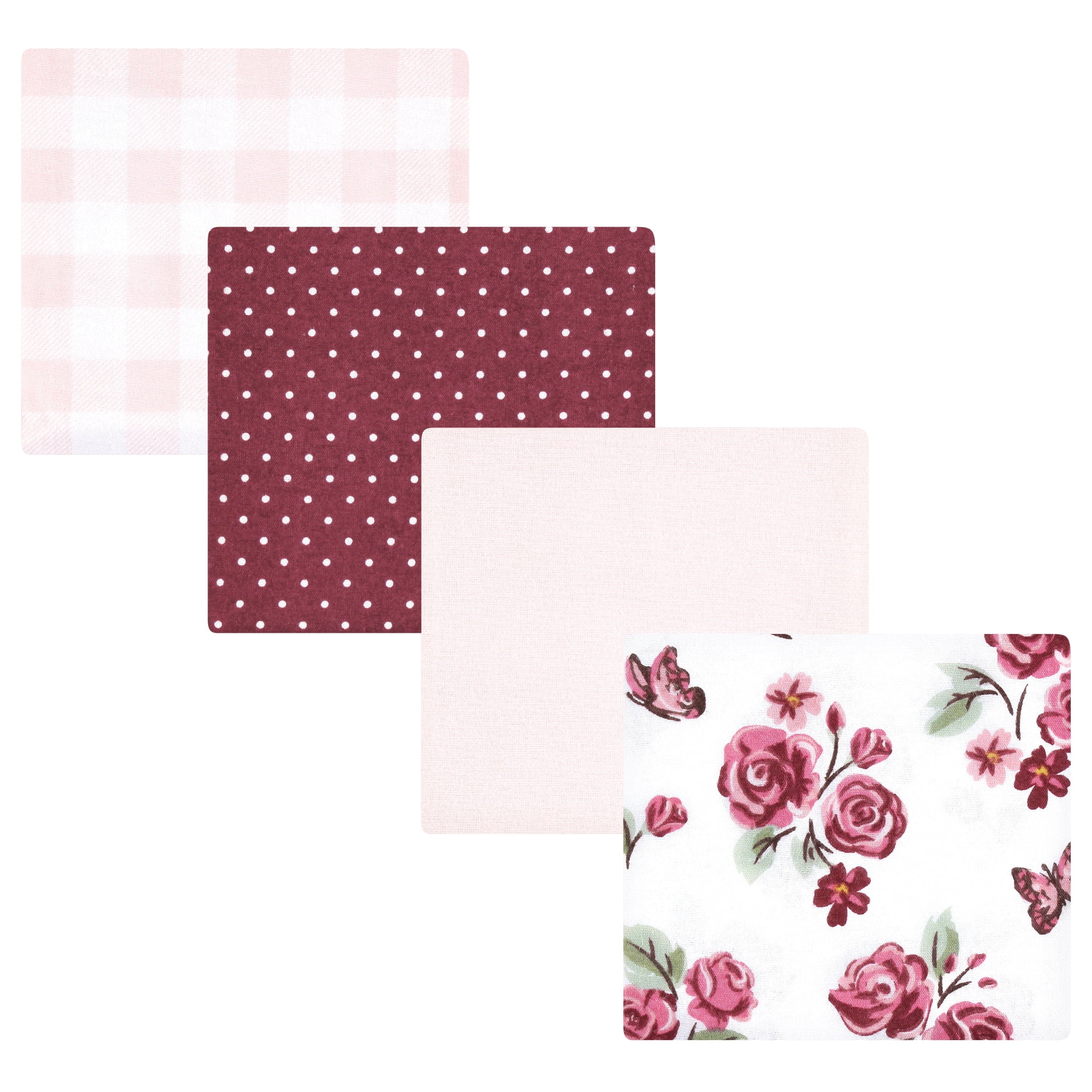 Hudson Baby Unisex Baby Cotton Poly Flannel Receiving Blankets, Sweet Roses, One Size