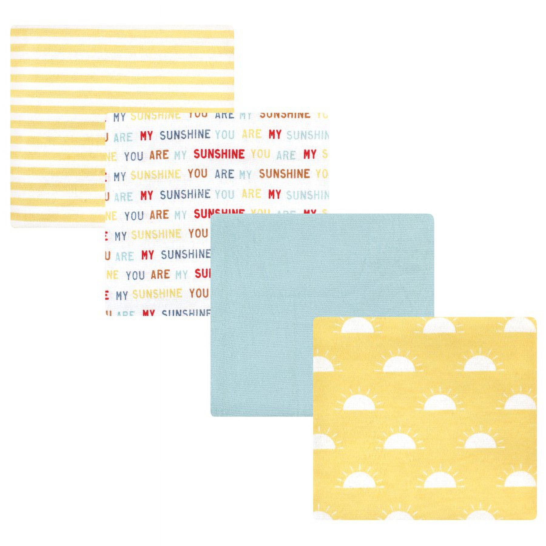 Hudson Baby Infant Girl Cotton Rich Flannel Receiving Blankets, My Sunshine, One Size