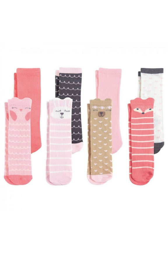 Infant Girl Cotton Rich Knee-High Socks, Forest Girl, 12-24 Months