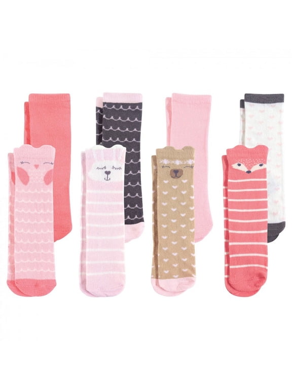 Infant Girl Cotton Rich Knee-High Socks, Forest Girl, 6-12 Months