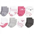 thumbnail image 1 of Hudson Baby Infant Girl Cotton Rich Newborn and Terry Socks, Bear Girl 8Pk, 0-6 Months, 1 of 6