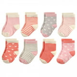 Hudson Baby Infant Girl Cotton Rich Newborn and Terry Socks, Hearts, 12 ...