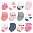 thumbnail image 1 of Hudson Baby Infant Girl Cotton Rich Newborn and Terry Socks, Love 12-Pack, 0-6 Months, 1 of 8
