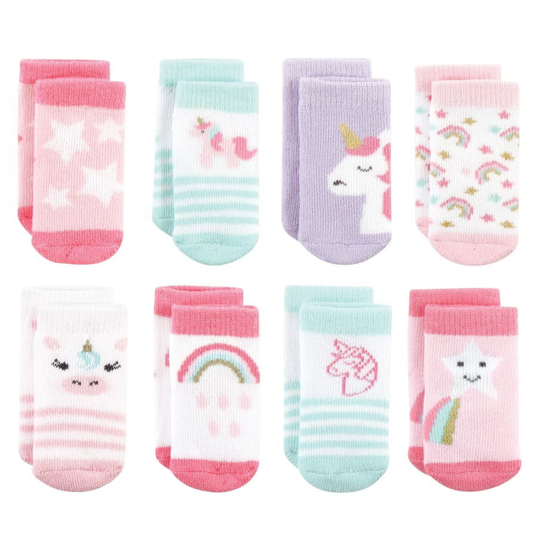 Hudson Baby Cotton Rich Baby Terry Socks 24-Pack, Blue Gray