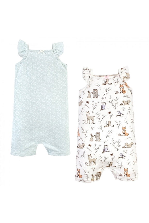 Infant Girl Cotton Rompers, Enchanted Forest, 9-12 Months