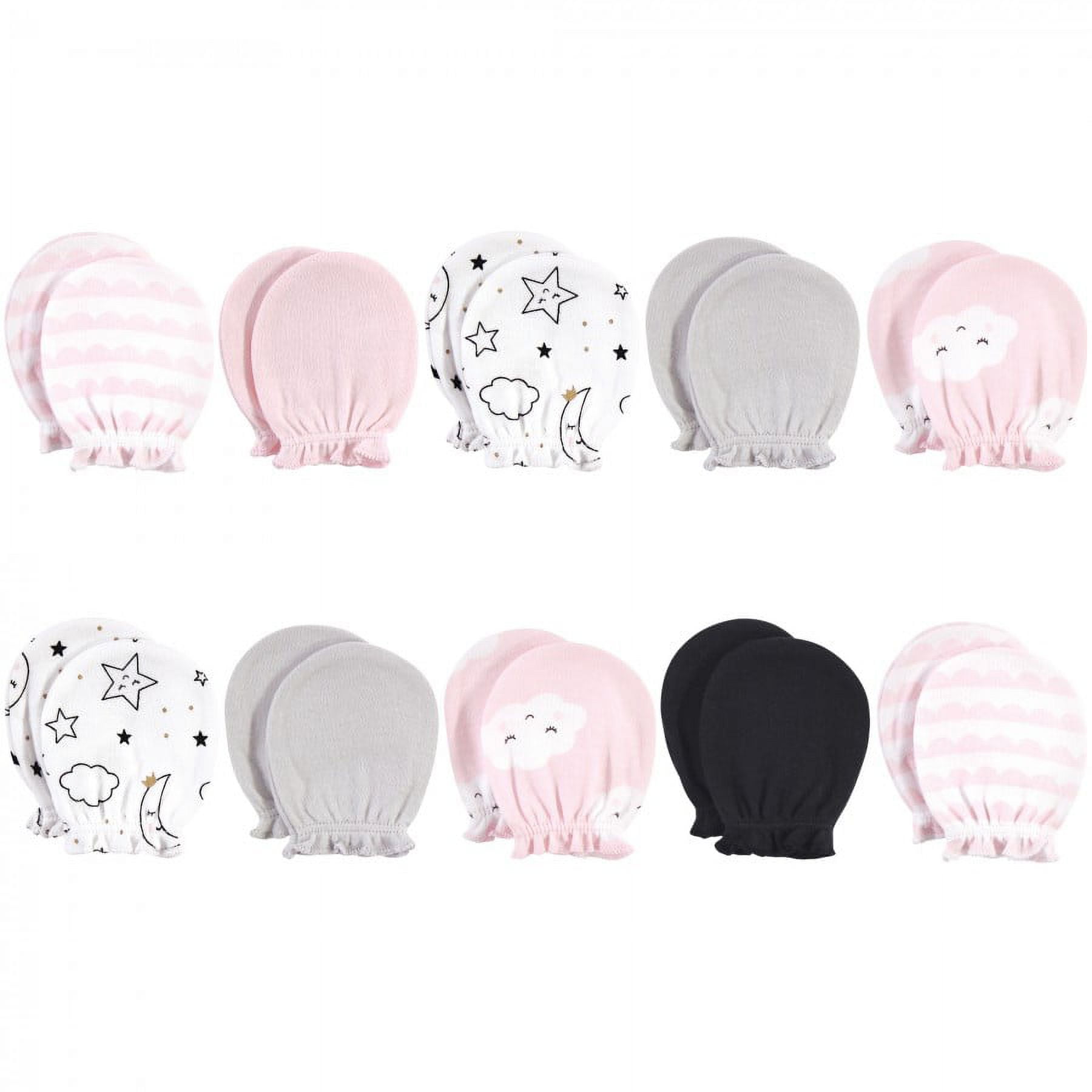 Hudson Baby Infant Girl Cotton Scratch Mittens, Rose, 0-6