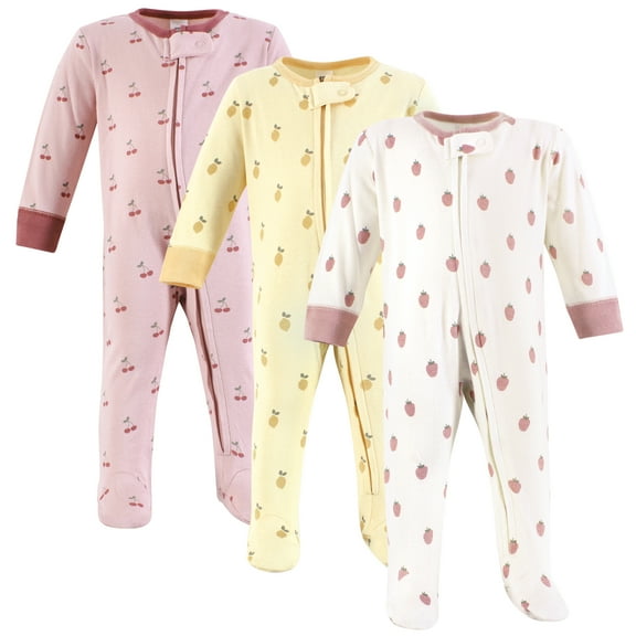 Hudson Baby Infant Girl Cotton Sleep and Play, Assorted Fruit, 6-9 Months