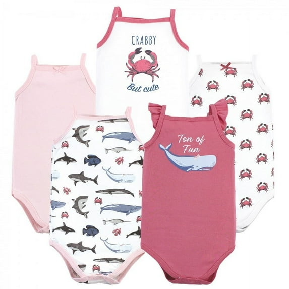 Hudson Baby Sleeveless Bodysuits, 5-Pack, Preemie-24 Months