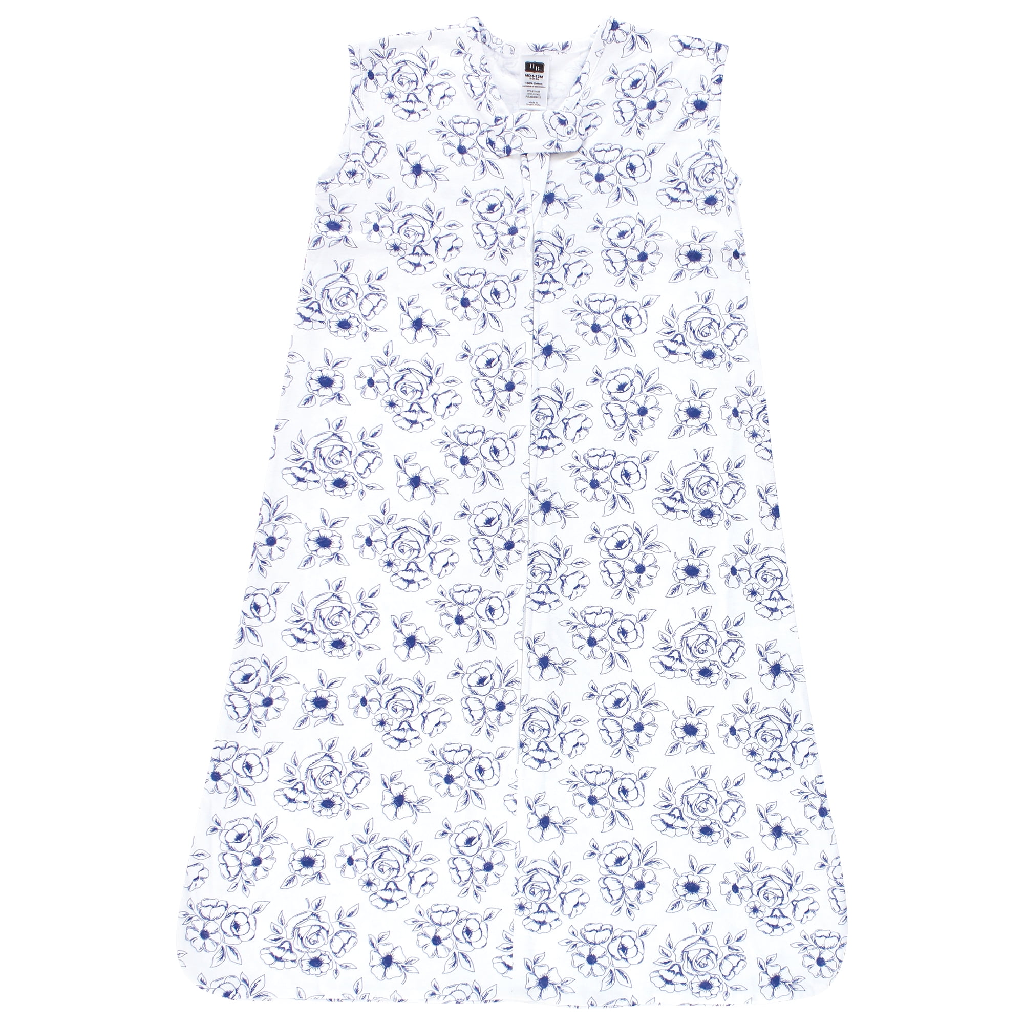 Hudson Baby Infant Girl Cotton Sleeveless Wearable Sleeping Bag, Sack, Blanket, Blue Toile, 18-24 Months