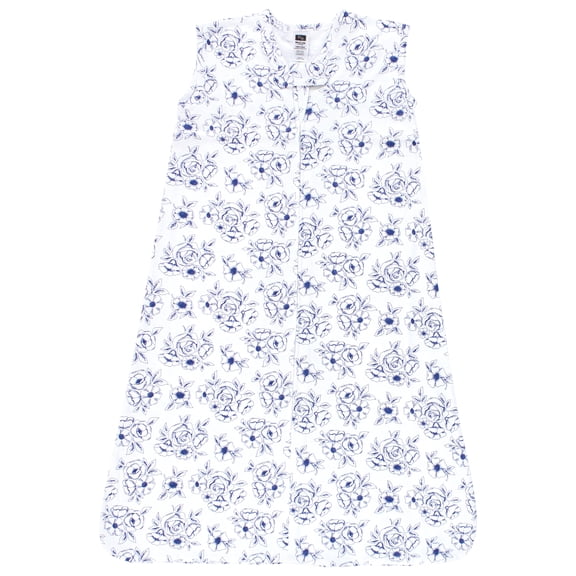 Hudson Baby Infant Girl Cotton Sleeveless Wearable Sleeping Bag, Sack, Blanket, Blue Toile, 18-24 Months
