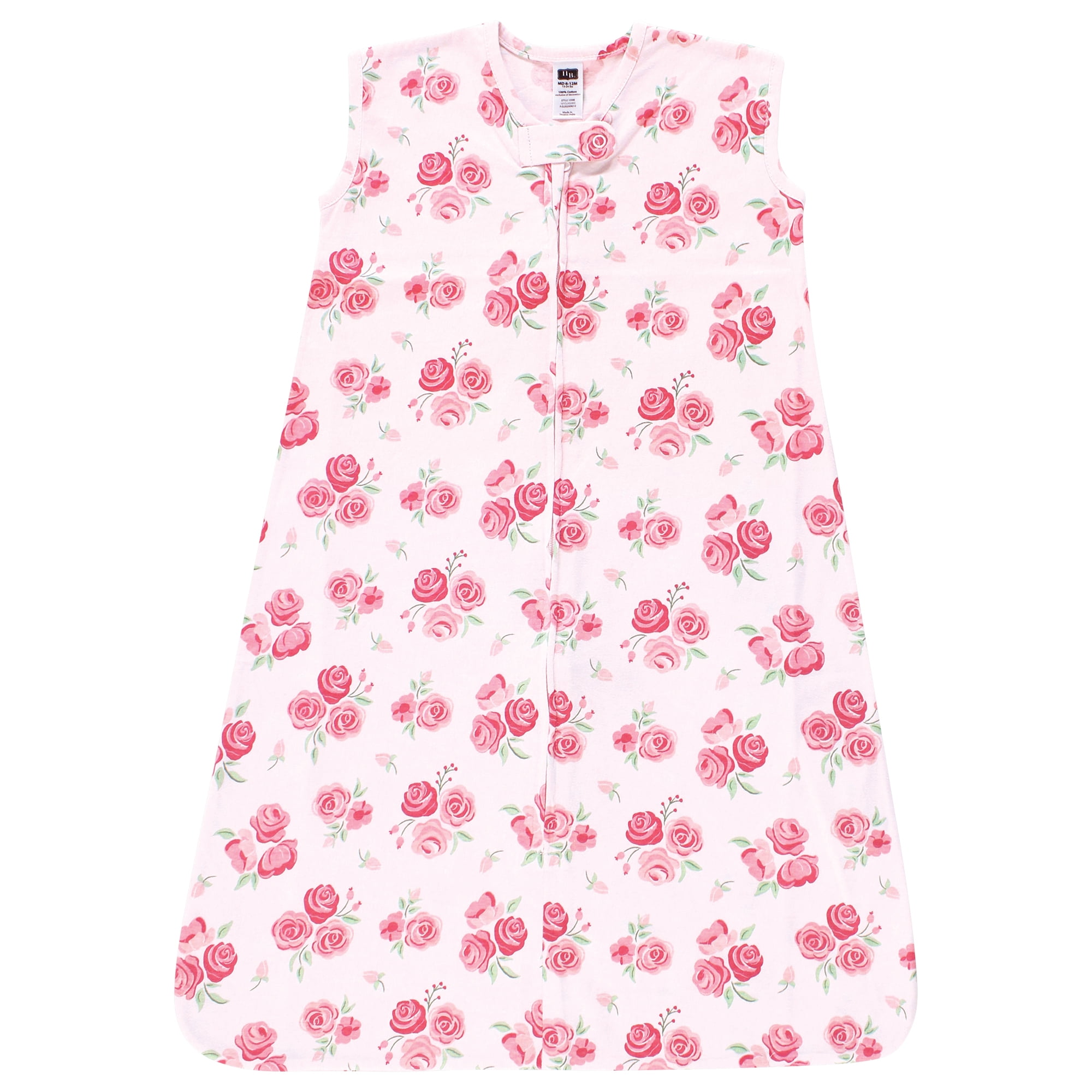 Hudson Baby Infant Girl Cotton Sleeveless Wearable Sleeping Bag, Sack, Blanket, Blush Rose, 18-24 Months