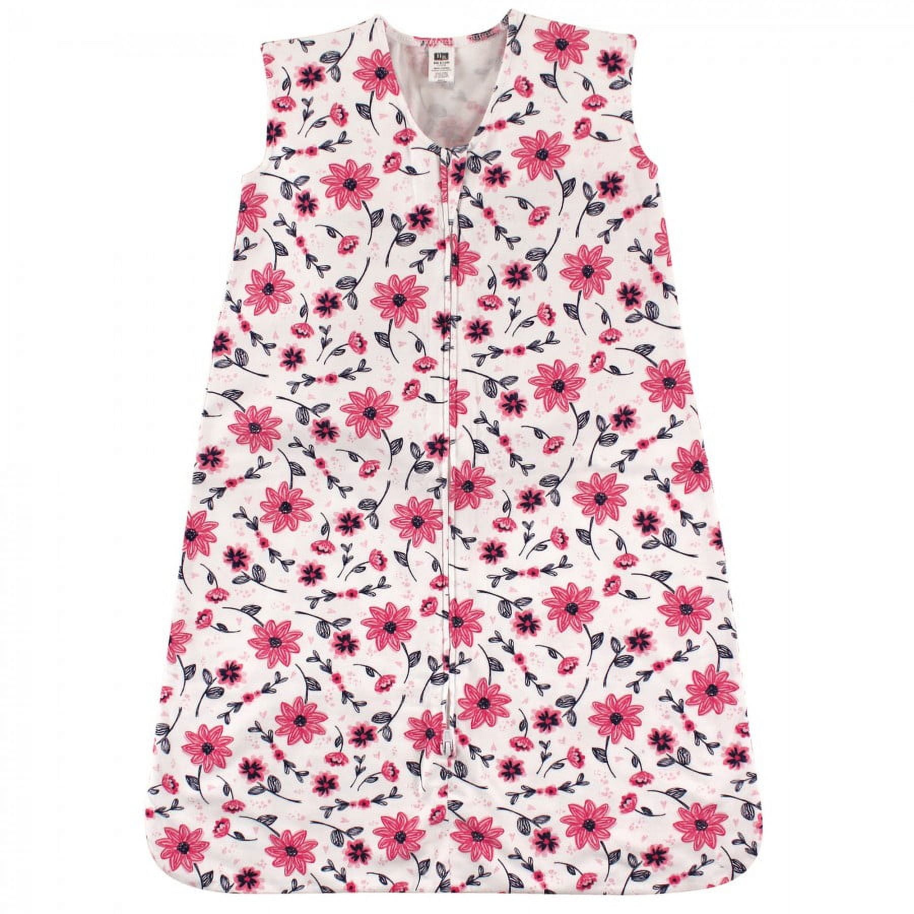 Hudson Baby Infant Girl Cotton Sleeveless Wearable Sleeping Bag, Sack, Blanket, Botanical, 6-12 Months
