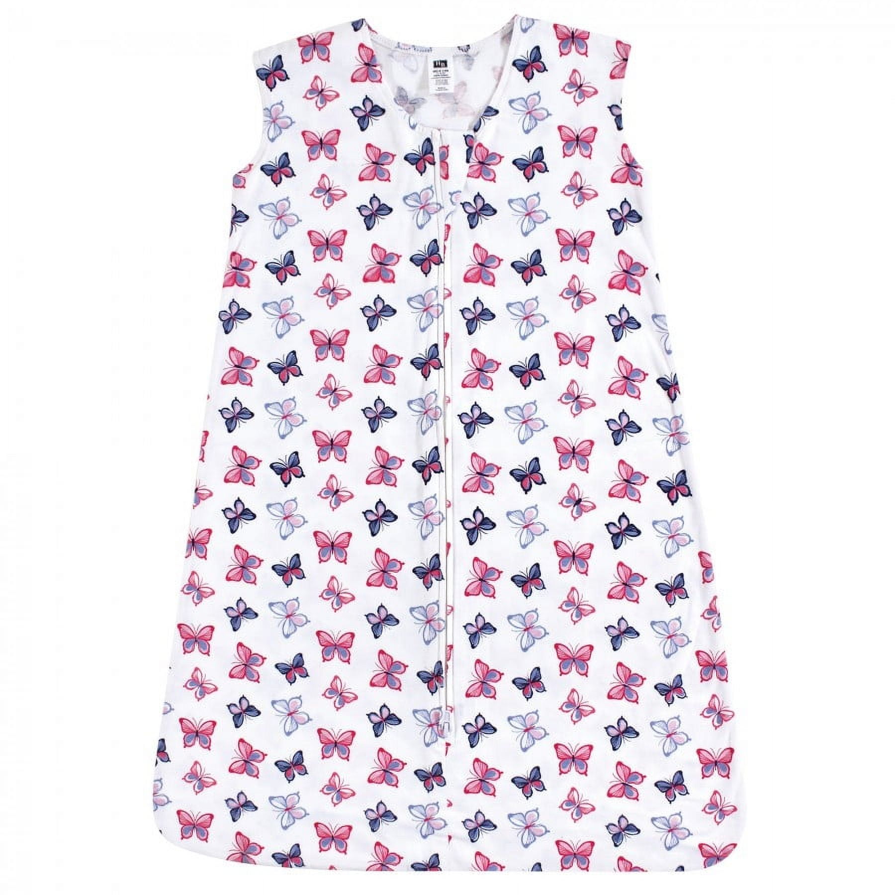 Hudson Baby Infant Girl Cotton Sleeveless Wearable Sleeping Bag, Sack, Blanket, Butterflies, 6-12 Months