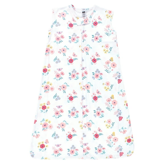 Hudson Baby Infant Girl Cotton Sleeveless Wearable Sleeping Bag, Sack, Blanket, Butterfly Floral, 0-6 Months