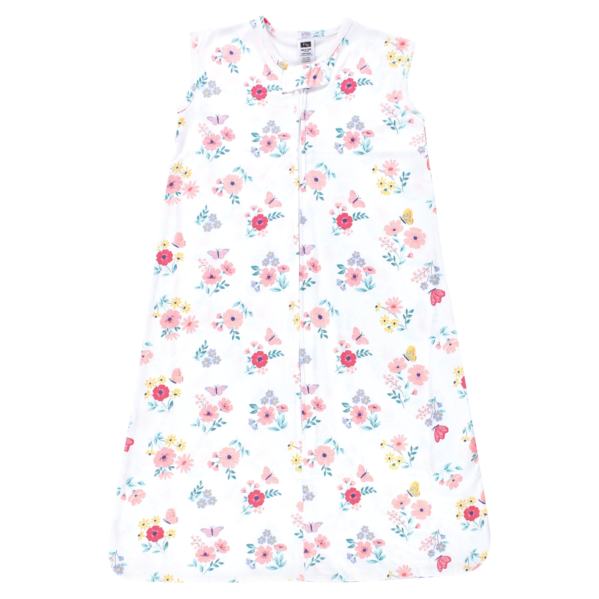 Hudson Baby Infant Girl Cotton Sleeveless Wearable Sleeping Bag, Sack, Blanket, Butterfly Floral, 18-24 Months