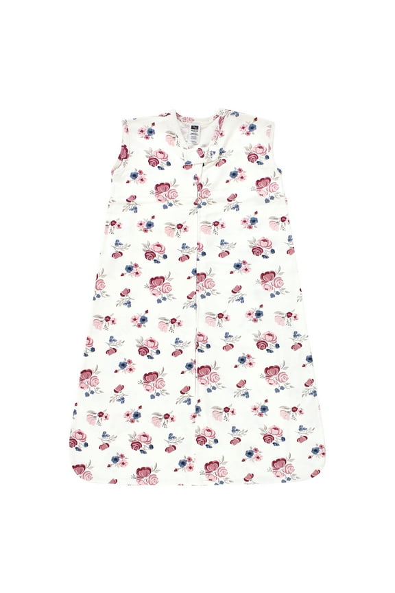 Infant Girl Cotton Sleeveless Wearable Sleeping Bag, Sack, Blanket, Dusty Rose Floral, 0-6 Months