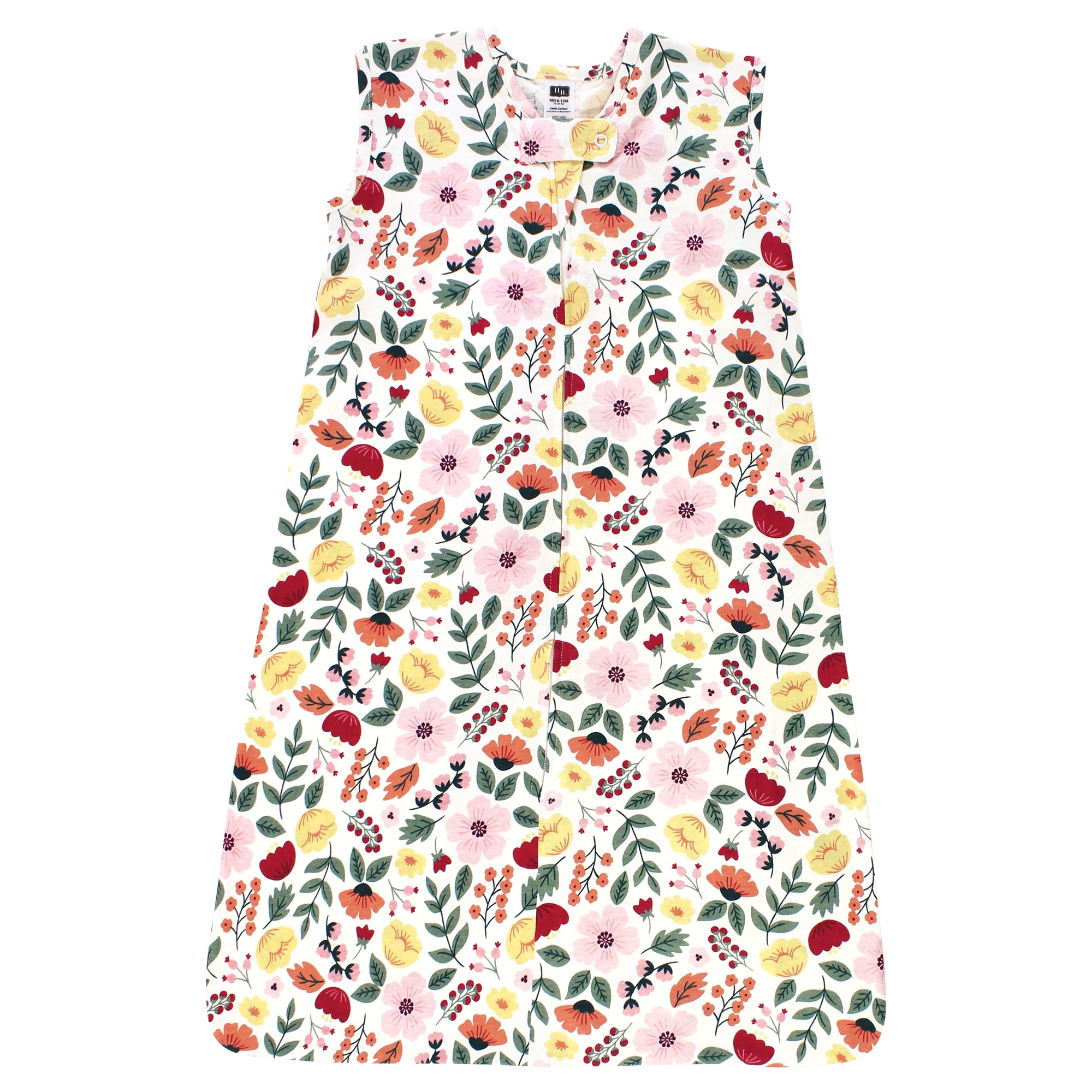 Hudson Baby Infant Girl Cotton Sleeveless Wearable Sleeping Bag, Sack, Blanket, Fall Botanical, 0-6 Months