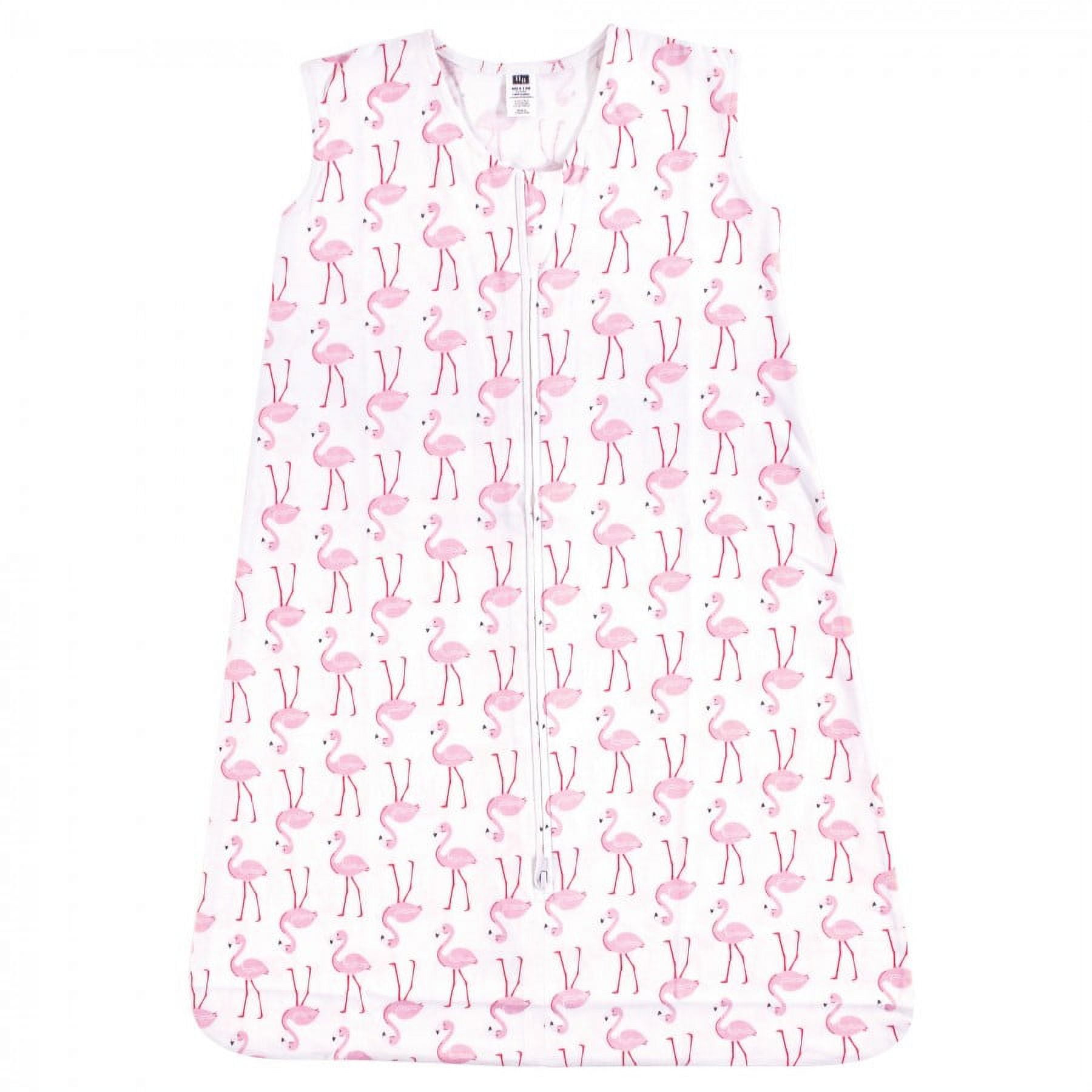 Hudson Baby Infant Girl Cotton Sleeveless Wearable Sleeping Bag, Sack, Blanket, Flamingo, 12-18 Months
