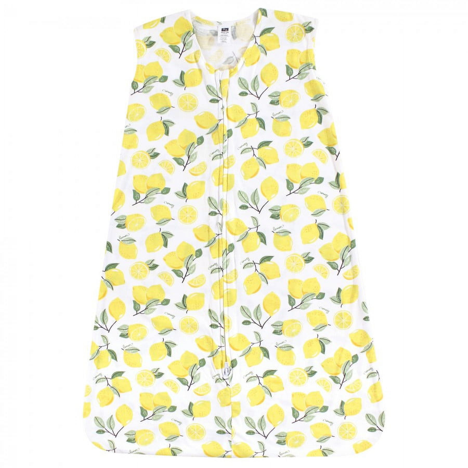 Hudson Baby Infant Girl Cotton Sleeveless Wearable Sleeping Bag, Sack, Blanket, Lemon, 6-12 Months