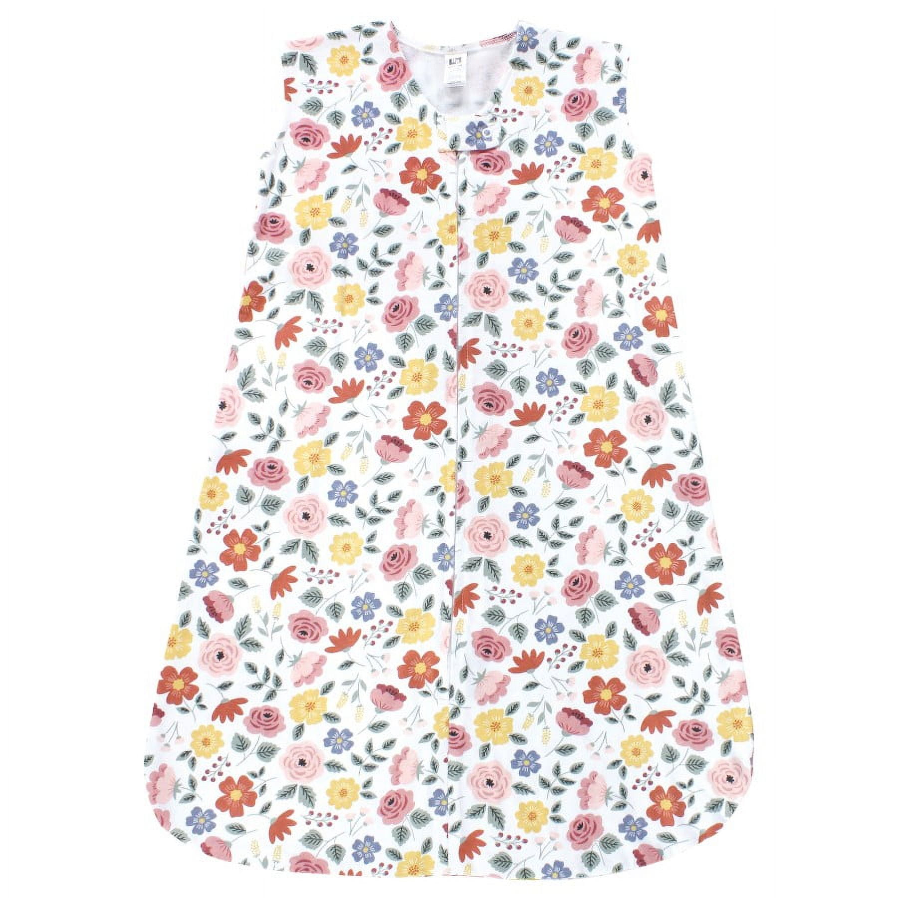 Hudson Baby Infant Girl Cotton Sleeveless Wearable Sleeping Bag, Sack, Blanket, Mauve Botanical, 6-12 Months