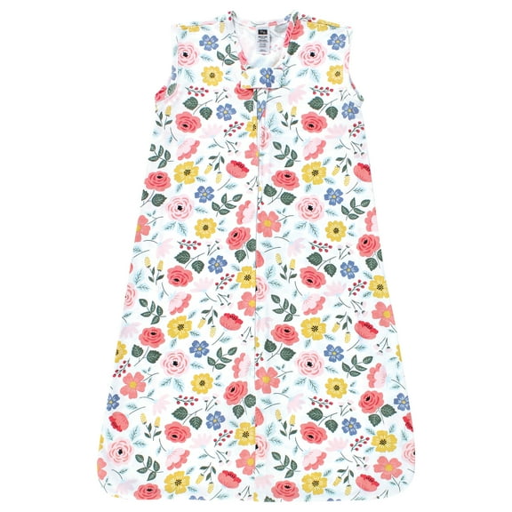 Hudson Baby Infant Girl Cotton Sleeveless Wearable Sleeping Bag, Sack, Blanket, Modern Botanical, 6-12 Months