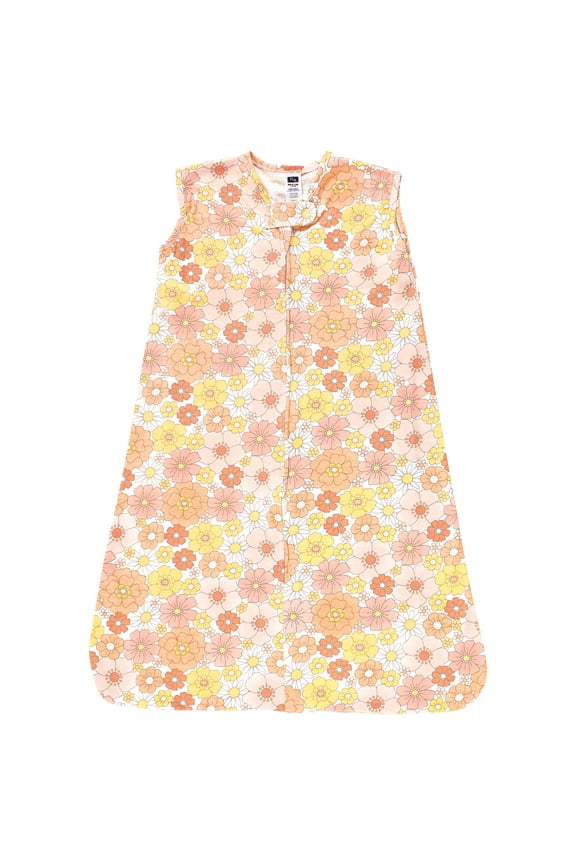 Infant Girl Cotton Sleeveless Wearable Sleeping Bag, Sack, Blanket, Peace Love & Flowers, 0-6 Months