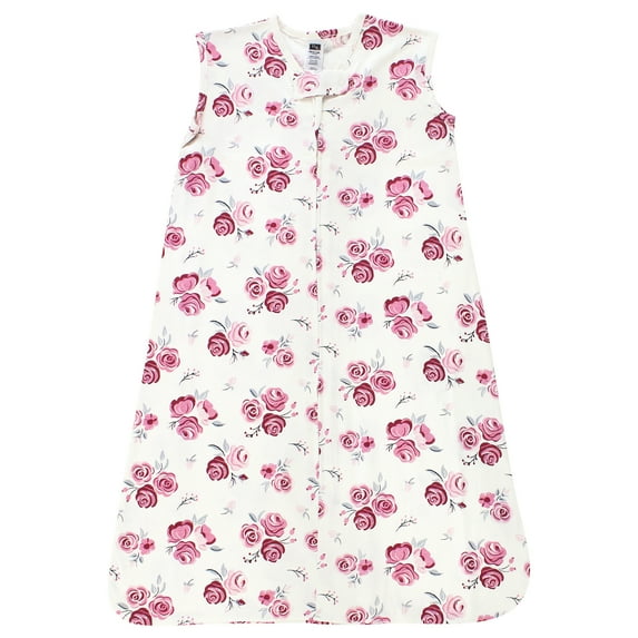 Hudson Baby Infant Girl Cotton Sleeveless Wearable Sleeping Bag, Sack, Blanket, Rose, 0-6 Months