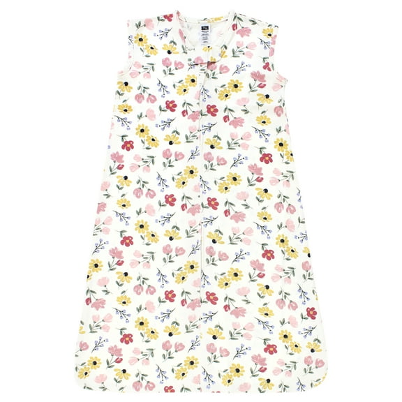 Hudson Baby Infant Girl Cotton Sleeveless Wearable Sleeping Bag, Sack, Blanket, Soft Painted Floral, 6-12 Months