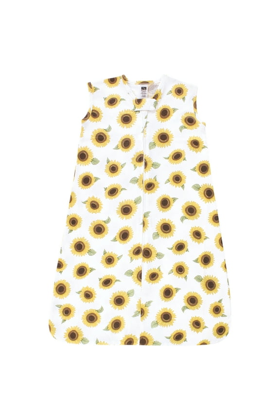 Infant Girl Cotton Sleeveless Wearable Sleeping Bag, Sack, Blanket, Sunflower, 0-6 Months