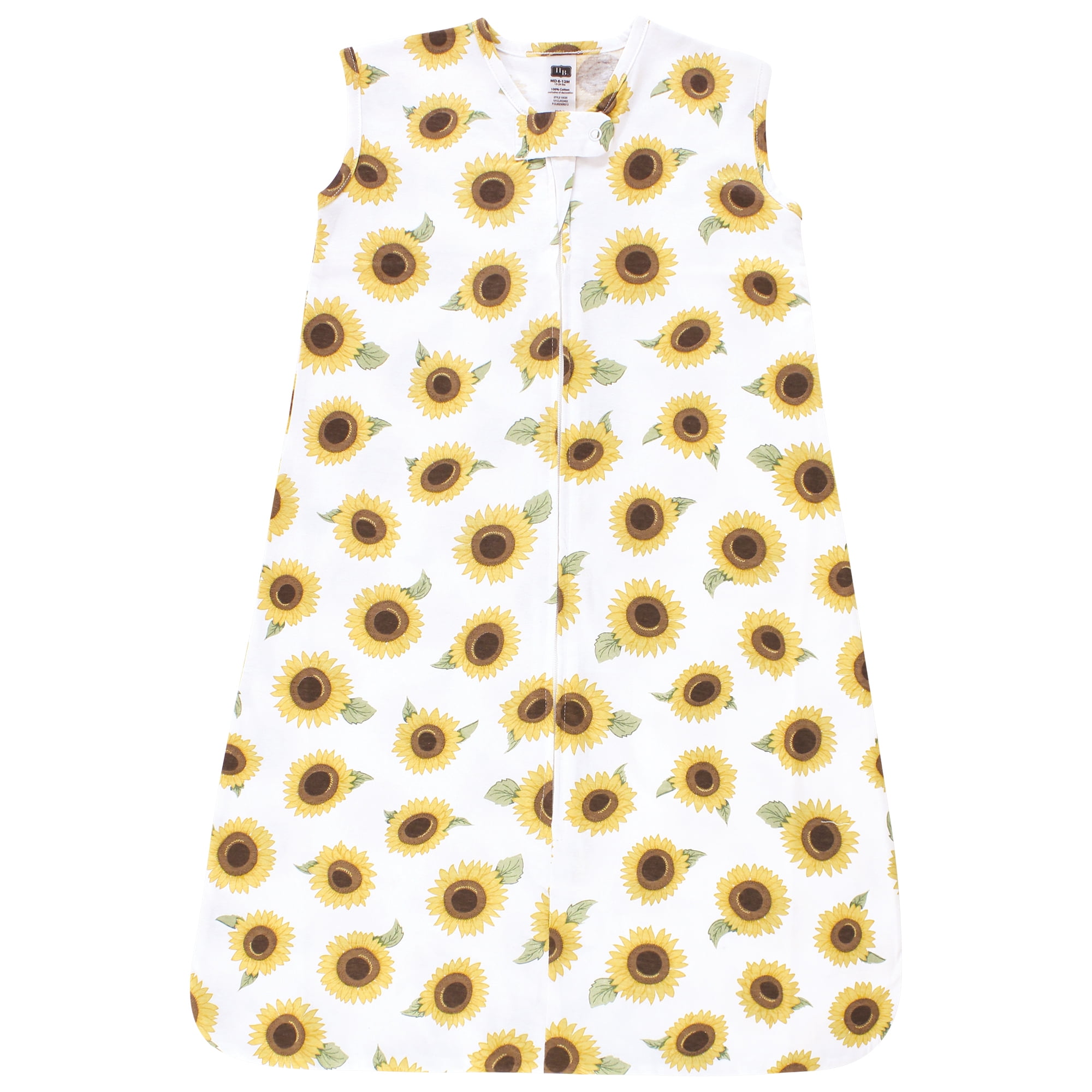 Hudson Baby Infant Girl Cotton Sleeveless Wearable Sleeping Bag, Sack, Blanket, Sunflower, 12-18 Months