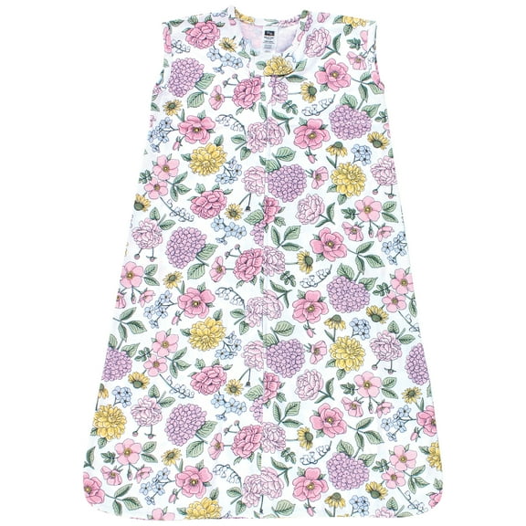 Hudson Baby Infant Girl Cotton Sleeveless Wearable Sleeping Bag, Sack, Blanket, Vintage Blossom, 6-12 Months