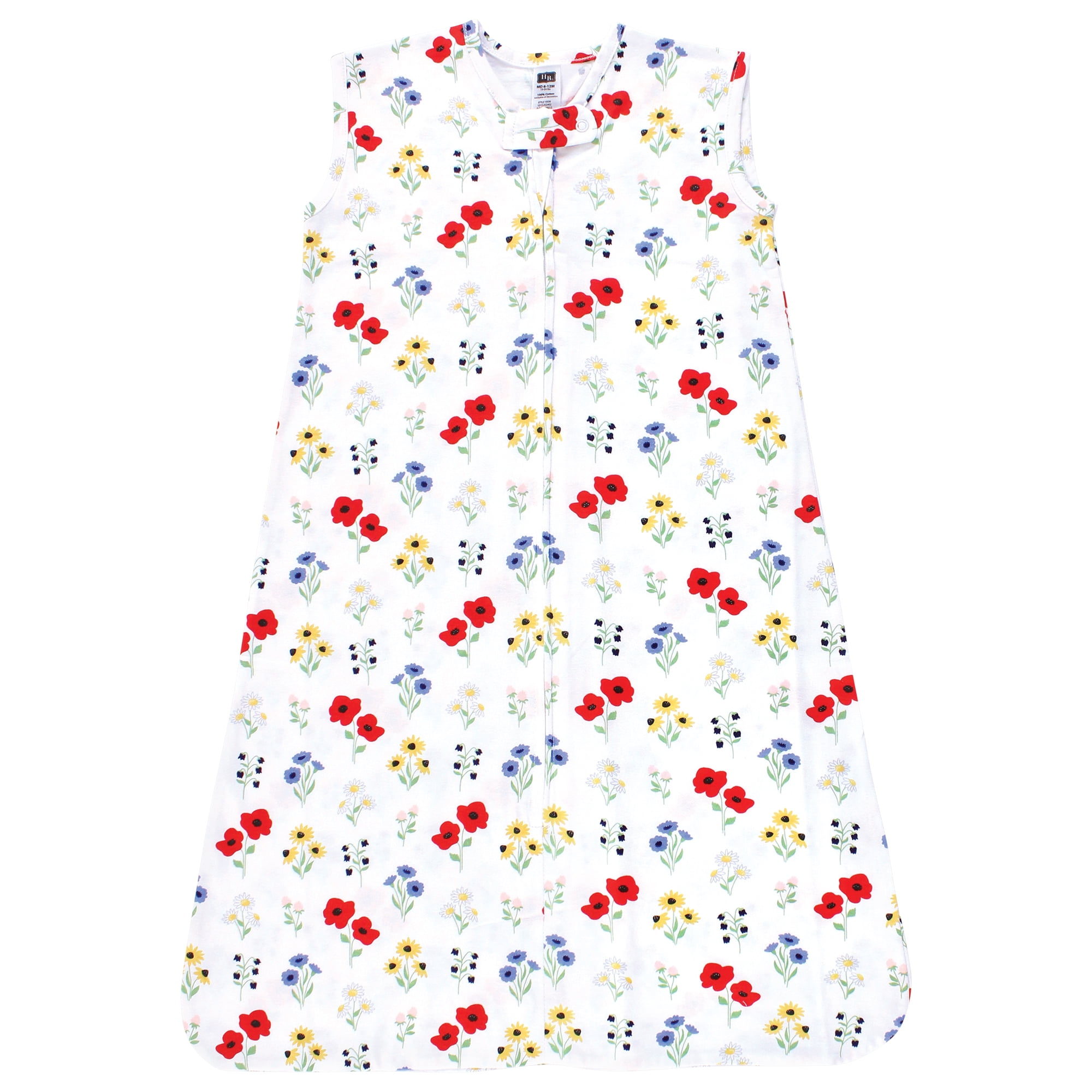 Hudson Baby Infant Girl Cotton Sleeveless Wearable Sleeping Bag, Sack, Blanket, Wildflower, 12-18 Months