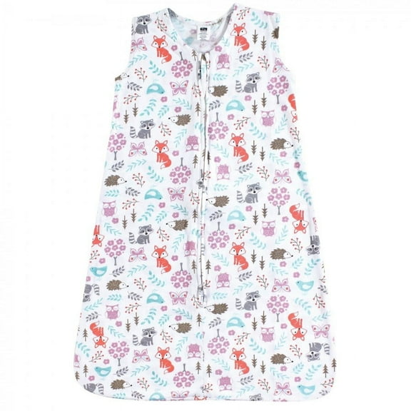 Hudson Baby Infant Girl Cotton Sleeveless Wearable Sleeping Bag, Sack, Blanket, Woodland Fox, 12-18 Months