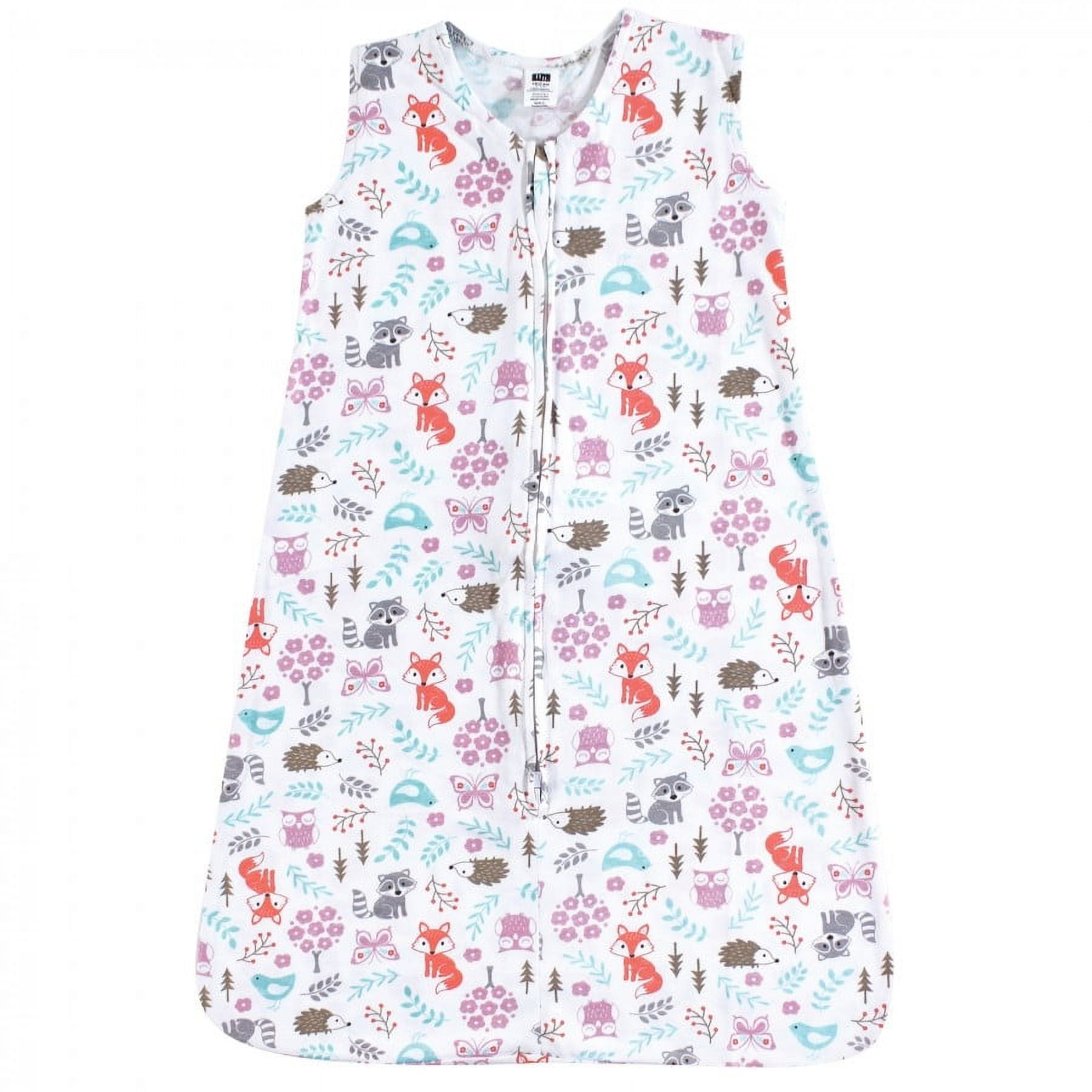 Hudson Baby Infant Girl Cotton Sleeveless Wearable Sleeping Bag, Sack, Blanket, Woodland Fox, 6-12 Months