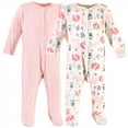 thumbnail image 1 of Hudson Baby Infant Girl Cotton Snap Sleep and Play 2pk, Girl Forest, 3-6 Months, 1 of 4
