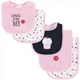thumbnail image 1 of Hudson Baby Infant Girl Cotton Terry Bib and Burp Cloth Set 5pk, Cupcake, One Size, 1 of 6