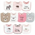 thumbnail image 1 of Hudson Baby Infant Girl Cotton Terry Drooler Bibs with Fiber Filling, Girl Moose Bear, One Size, 1 of 12