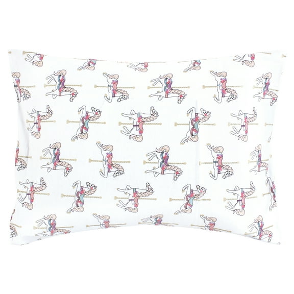 Hudson Baby Infant Girl Cotton Toddler Pillow Case, Carousel Horse, One Size