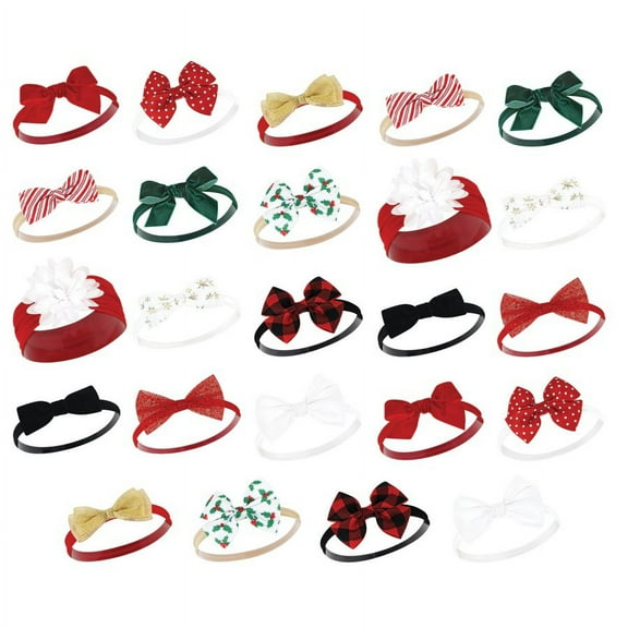 Hudson Baby 0-24 M Cotton Girl Cotton and Synthetic Headbands Bundle Set,12 Piece