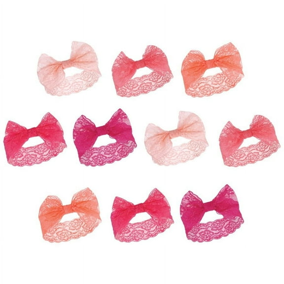 Hudson Baby Infant Girl Cotton and Synthetic Headbands Bundle Set, Pink Coral, 0-24 Months