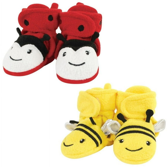 Hudson Baby Infant Girl Cozy Fleece Booties, Ladybug Bee, 2 Toddler
