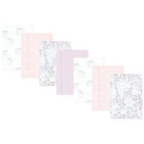 Hudson Baby Infant Girl Flannel Burp Cloth 7pk, Dreamy Unicorn, One Size