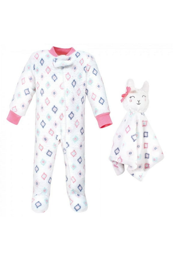 Infant Girl Flannel Plush Sleep and Play and Security Toy, Llama, 3-6 Months