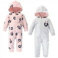 thumbnail image 1 of Hudson Baby Infant Girl Fleece Jumpsuits, Coveralls, and Playsuits 2pk, Pink Penguin, 0-3 Months, 1 of 3