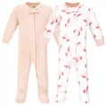 thumbnail image 1 of Hudson Baby Infant Girl Fleece Zipper Sleep and Play 2pk, Pink Unicorn, 0-3 Months, 1 of 1