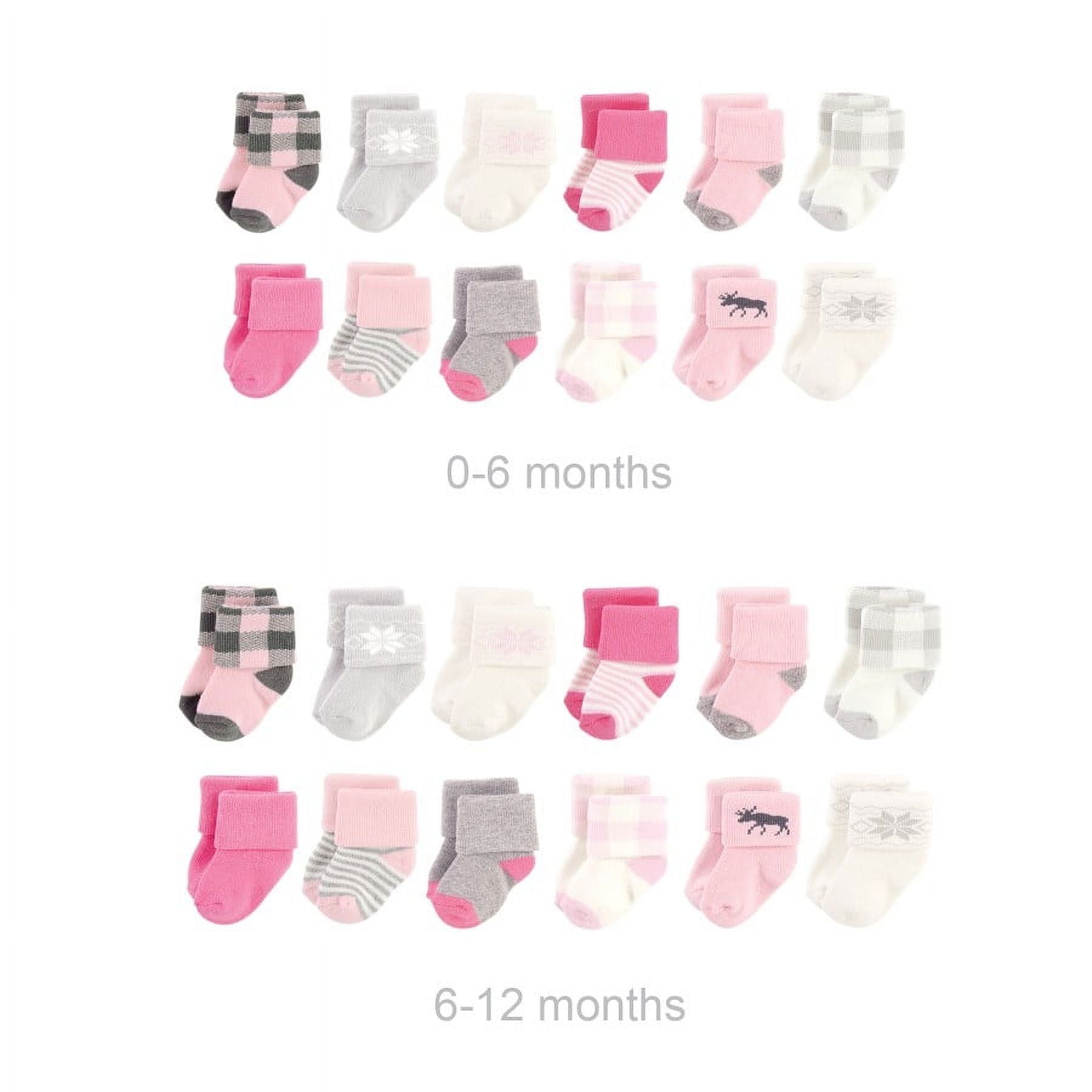 最安価格 Hudson Baby Infant Girl Grow with Me Cotton Terry Socks ベビー