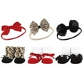 thumbnail image 1 of Hudson Baby Infant Girl Headband and Socks Giftset, Red Leopard, One Size, 1 of 5