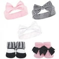 thumbnail image 1 of Hudson Baby Infant Girl Headband and Socks Set 5pk, Houndstooth, 0-9 Months, 1 of 2