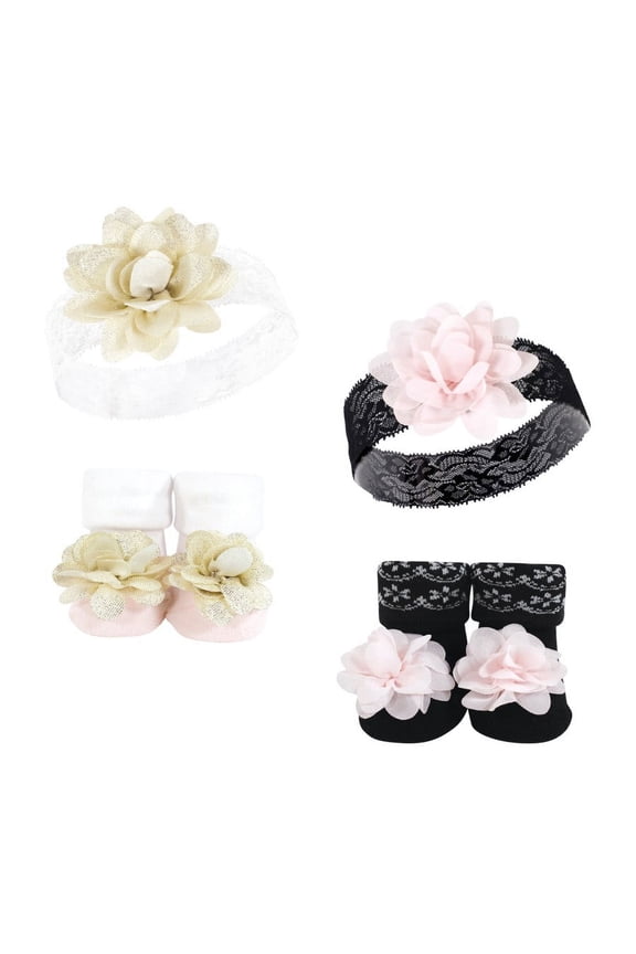 Infant Girl Headband and Socks Set, Lace, 0-9 Months